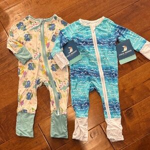 Coco Moon Kids Footies - Nalu Bamboo Coverall and Aloha Before Time 3-6 Months